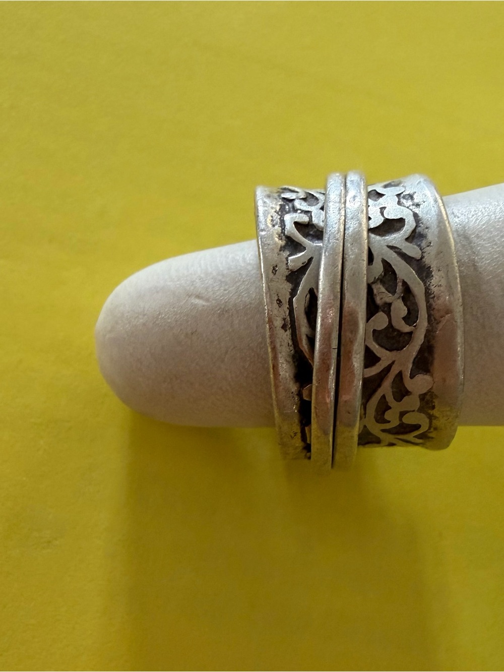 Wide Sterling Silver spinner ring